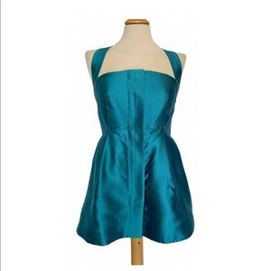 Oscar de la Renta blue silk tunic size 4.